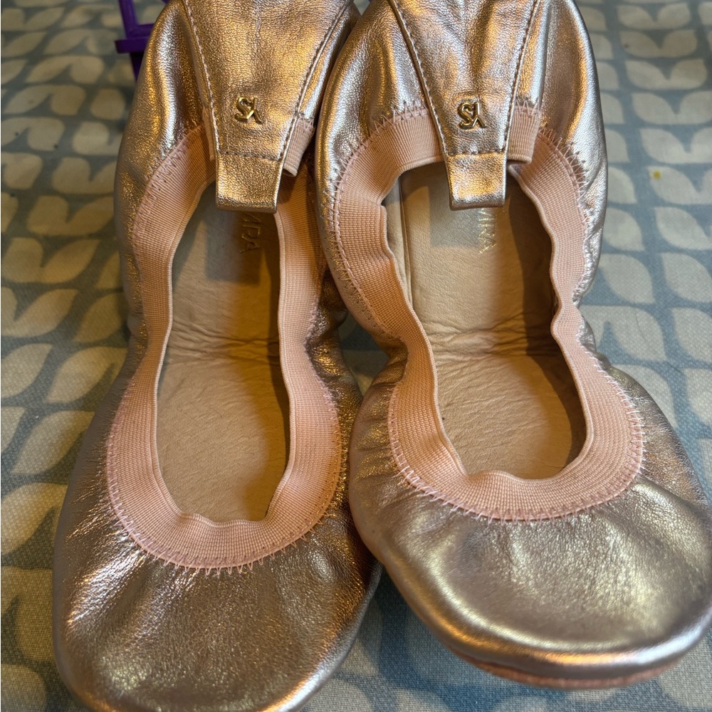 Yosi Samra Rose Gold Ballet Flats